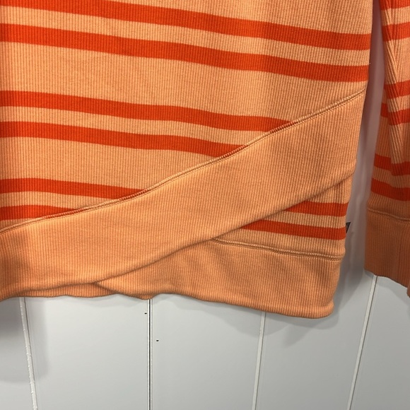 T by Talbots Womens Top XS French Terry Orange/Melon Tulip Hem Pullover NWOT - Picture 6 of 12